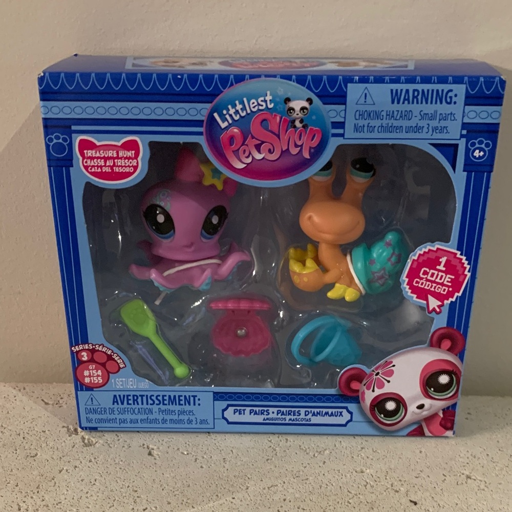 Littlest Pet Shop Purple Octopus & Orange Snail Play Set Pairs Treasure Hunt NEW